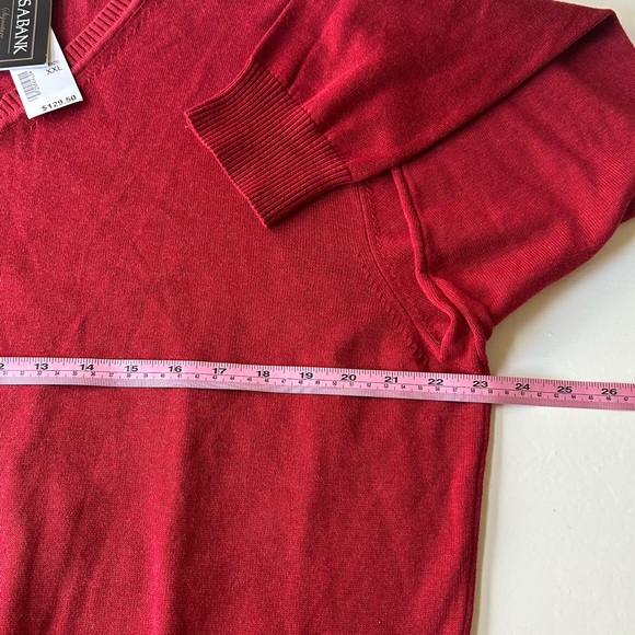 NWT.Jos. A. Bank Signature Red V-Neck Sweater XXL - Picture 8 of 11
